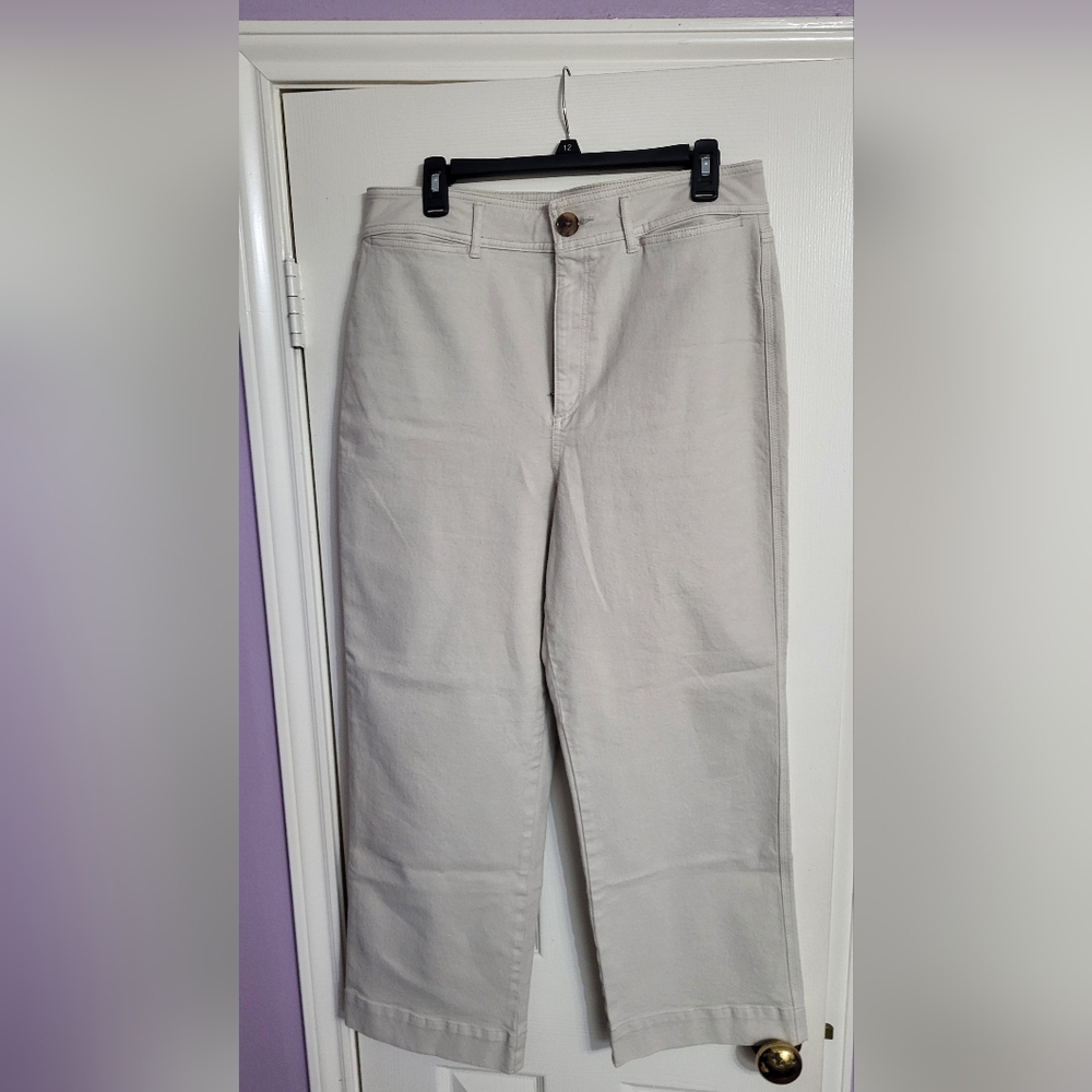 LOFT Cream Boot Cut Pants Size 12/31 - Picture 4 of 10